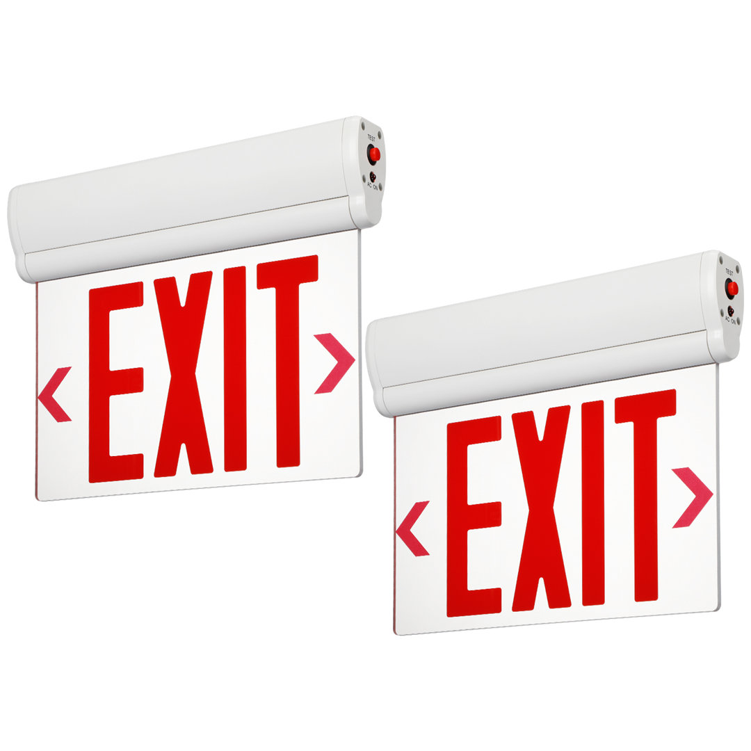 Commercial Grade LED Emergency Exit Sign Light (Set of 2) LEDVANS Letter Color: Red