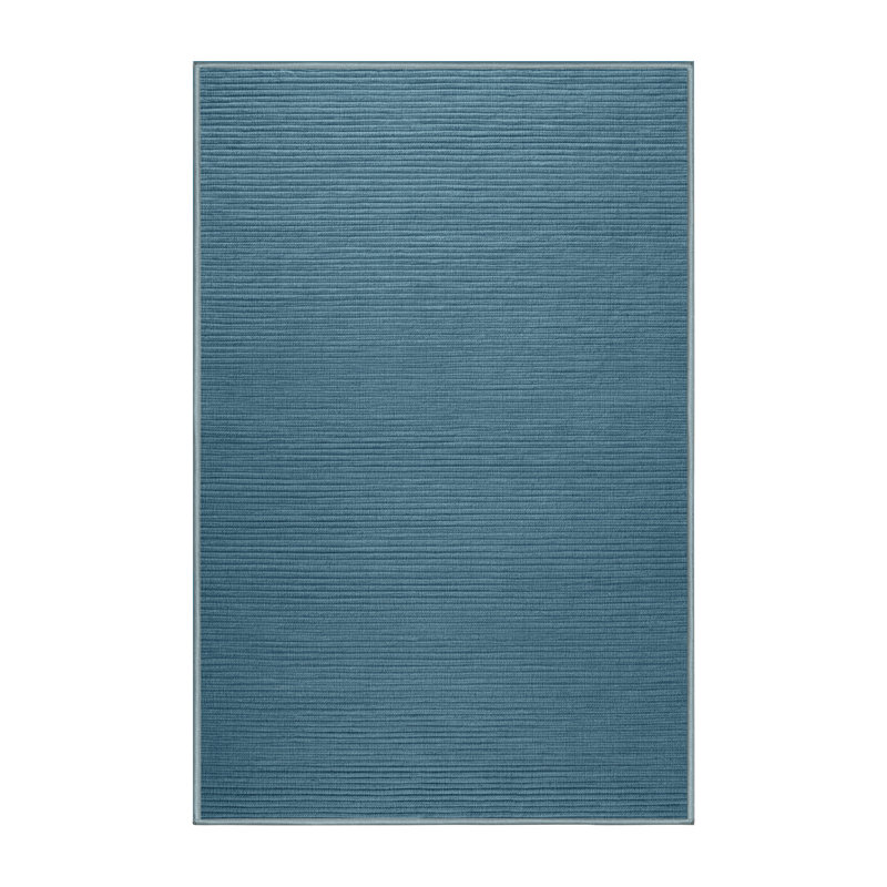 Machine Washable Solid Blue Area Rug, Rectangle 2' x 3'