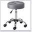 Tabouret roulant rond ergonomique avec hauteur réglable, idéal pour le bureau et la coiffeuse