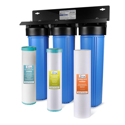 Whole House Water Filter System, Reduces Sediment, Iron, Hydrogen Sulfide, PFAS, Lead, Chlorine, Chloramine, Manganese, 3-Stage Whole House Water Filtration System