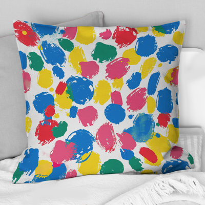Red Blue Abstract Funny Colours I - Abstract Throw Pillow