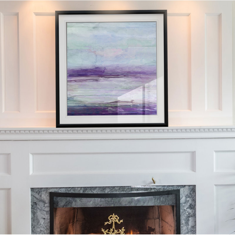 « mauve gris ii », peinture, H 28 po x l 28 po x p 1,5 po, Cadre noir