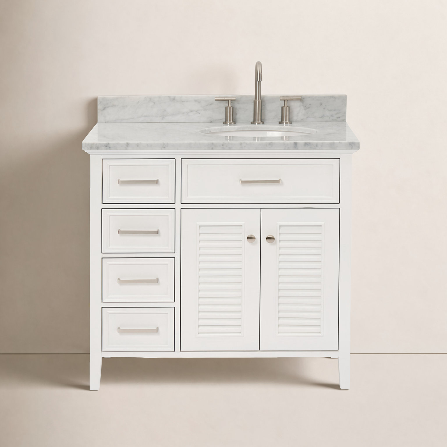 Chamblee 37'' Single Bathroom Vanity, White, Right