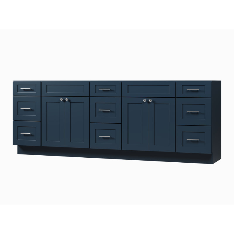 Base de meuble-lavabo double 93 po Disar, Bleu