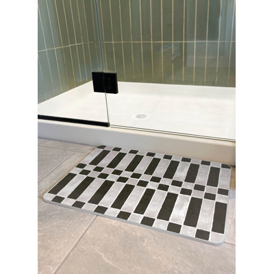 Checker Black Stone Quick Drying Mat