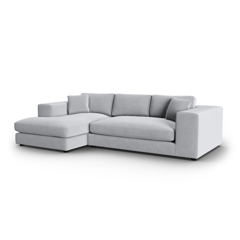 Micadoni Upholstered Corner Sofa, Left Hand Facing, Silver