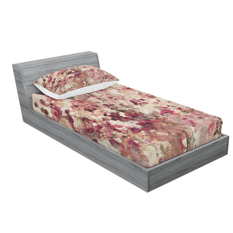Microfiber Floral Sheet Set, Twin Sheet Set with Fitted Sheet