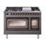 ILVE UN48FNMPEGG Nostalgie II Noblesse 48 inch Dual Fuel Range (8 Sealed Burners + Griddle, Triple Glass Door)-264993625-264993627-264993569