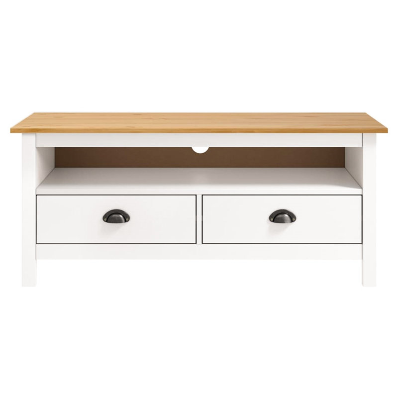 Mickle Unfinished TV Stand for TVs up to 43", Brown/White