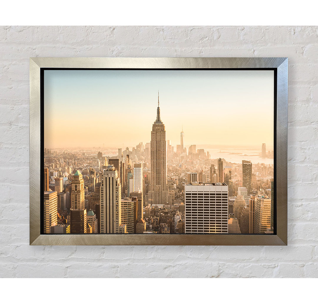 New York Skyline In The Day Gerahmter Druck