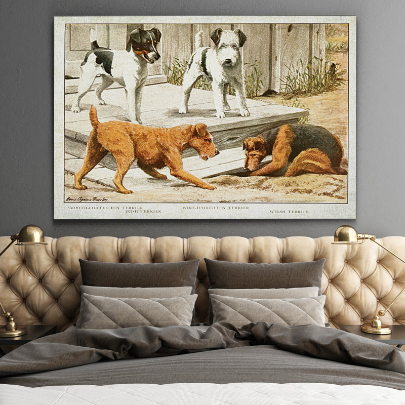 « canin sketch xxi », impression, H 18 po x l 27 po x P 1,5 po, Pas de tapis, Toile tendue