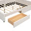 Lit plateforme double tapissier double avec USB et 2 tiroirs, beige