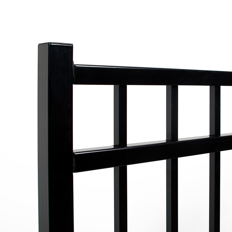 Versai Gloss Black Powder-Coated Steel Privacy Fence Gate