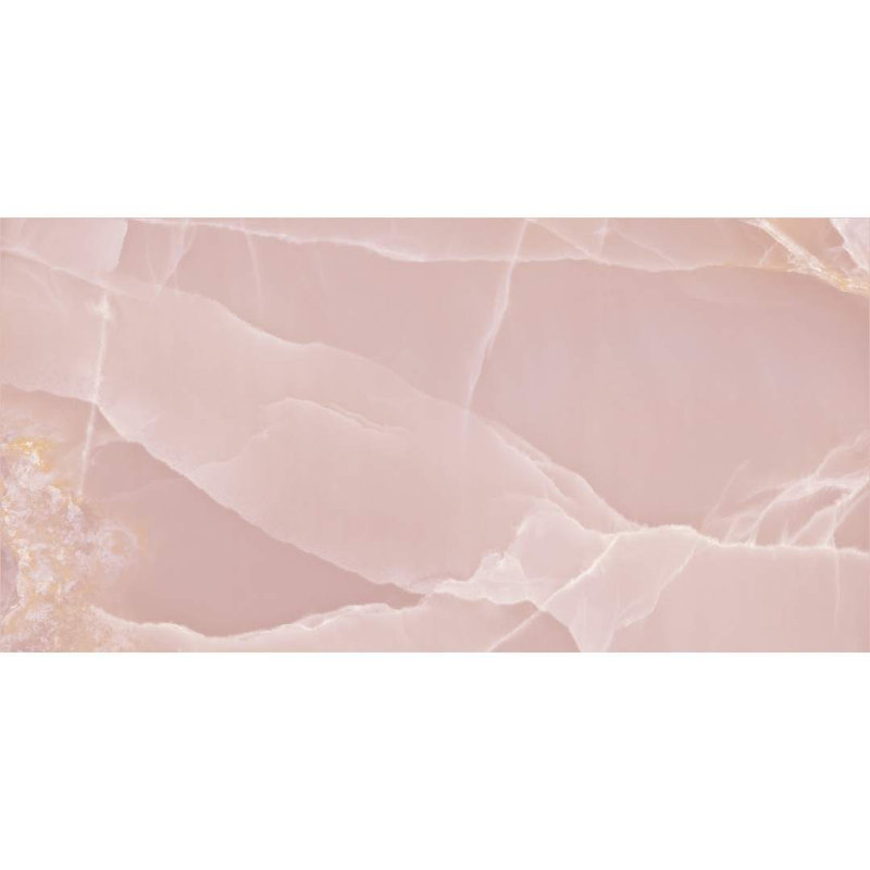 Riptide 24" x 48" Onyx Glossy Porcelain Tile, Rose