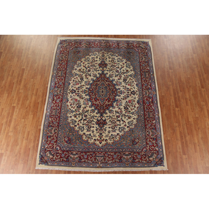 Tapis unique en laine noué à la main de style années 1970 8 pi 3 po x 10 pi 9 po Ronnica
