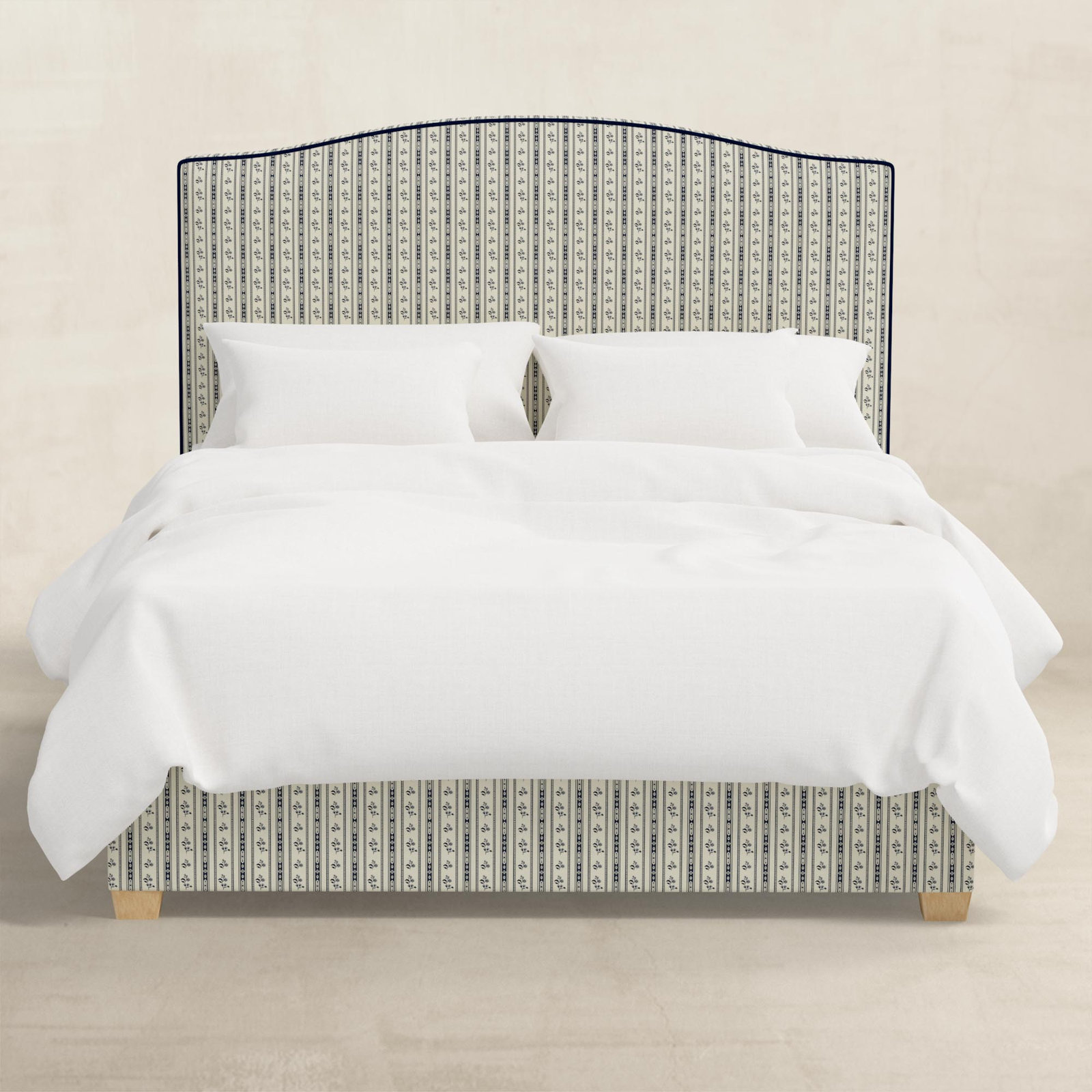 Upholstered Bed, Navy , King