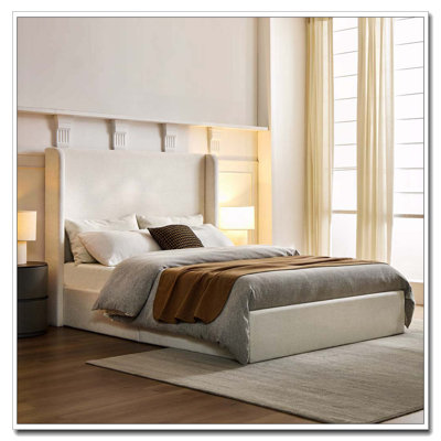 Carmen Upholstered Wingback Bed