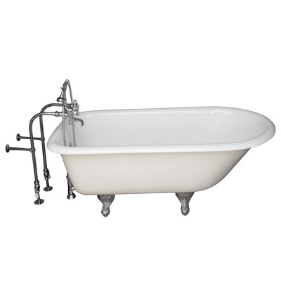 60'' x 30'' Soaking Cast Iron Bathtub with Faucet