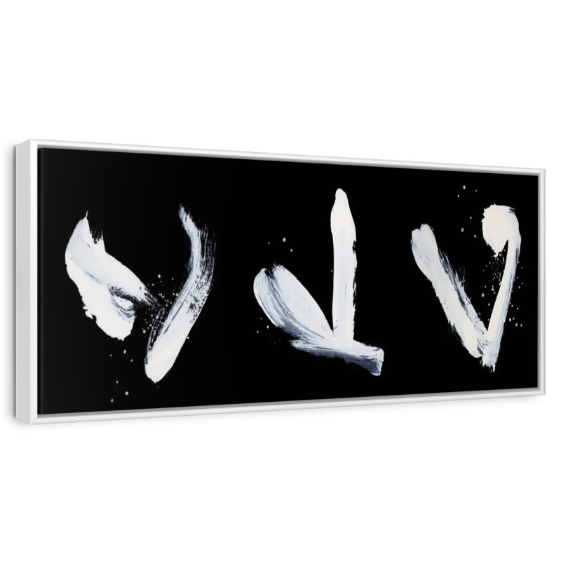 Black Wildman Strokes, Cadre flottant blanc, 28 po x 10 po