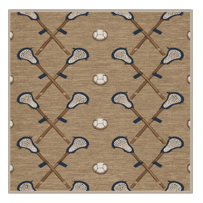 Washable Lacrosse Sports Area Rug
