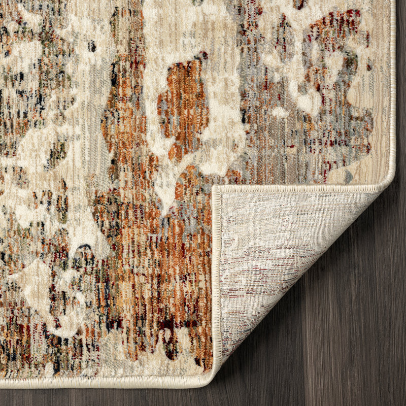 Rehedul Abstract Area Rug in Beige, Runner 2'3" x 7'8"