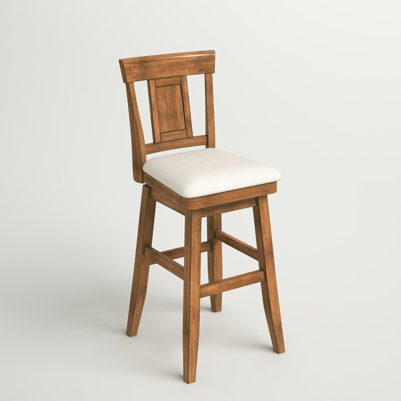 Sloan Swivel Upholstered Counter Stool, Oak, Bar Stool (30.59” Seat Height)