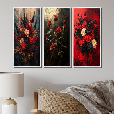 Abstrait bouquet de roses gothique foncé I - Collection d'art mural Roses