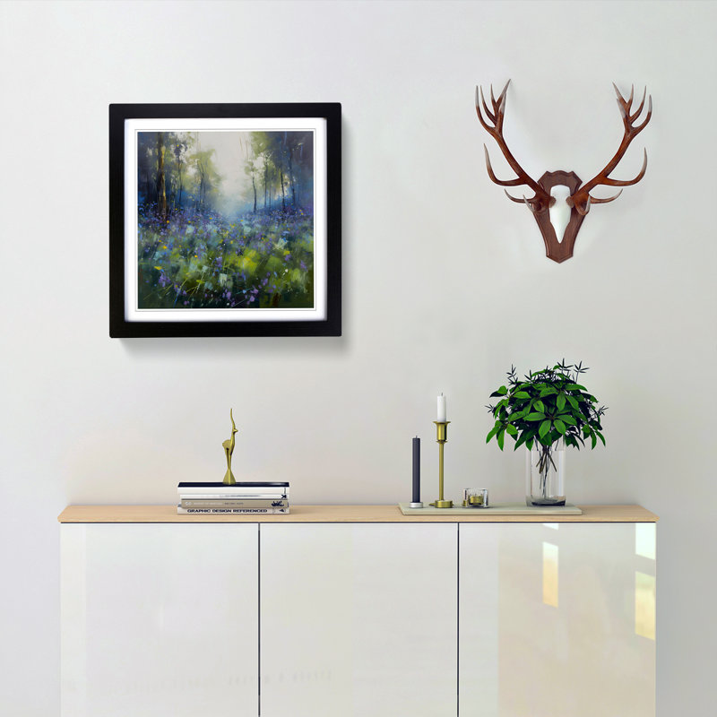 Single Picture Frame Print on Wood, Black