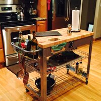 Thielsen Solid Wood Kitchen Cart