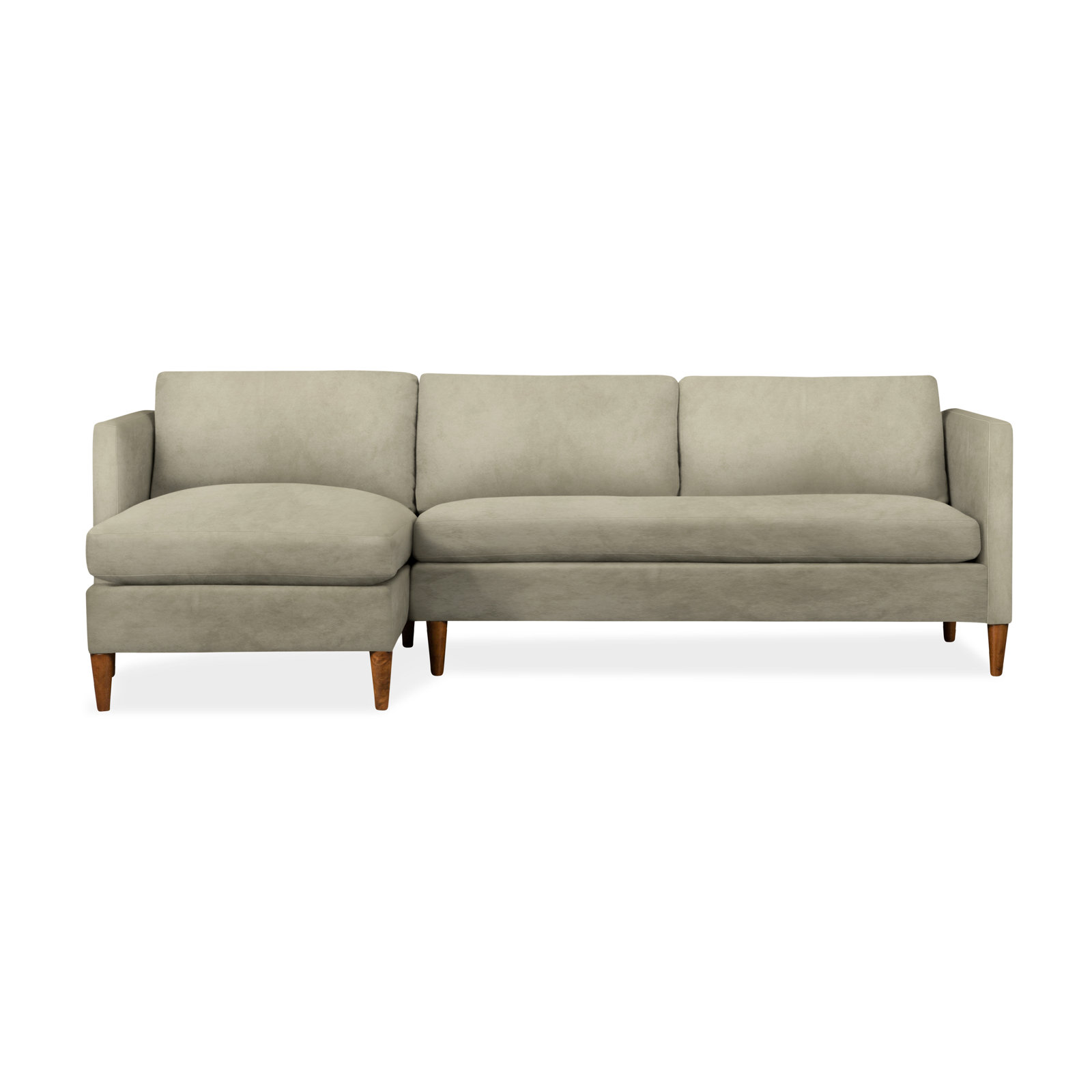 Clifford 2-Piece Sectional with Sinuous Springs and Feather Blend Cushions, Left Hand Facing, Bella Beach Performance Velvet