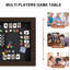 Table de jeu convertible avec aire de jeu cachée, table de salle à manger et table de jeu multi-usage pour 4 à 6 joueurs-134728494
