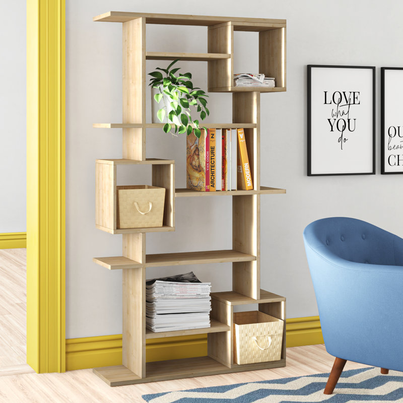 Pearson 6-Tier Freestanding Bookcase with Open Compartments, Oak