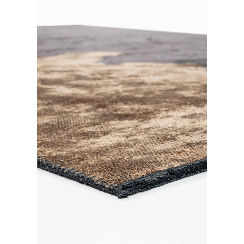 Rapture Abstract Area Rug in Brown, Rectangle 6'7" x 8'3"