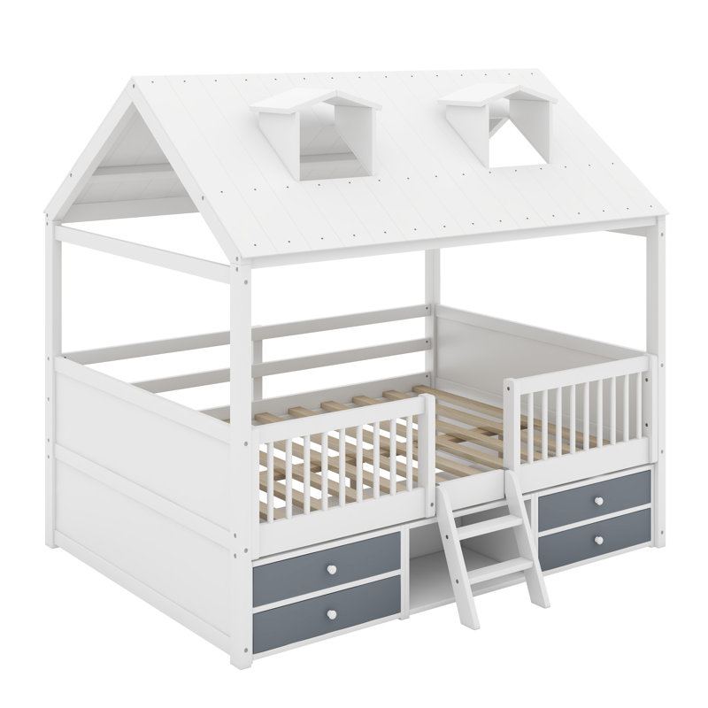 Structure de lit en bois, Complète, Blanc