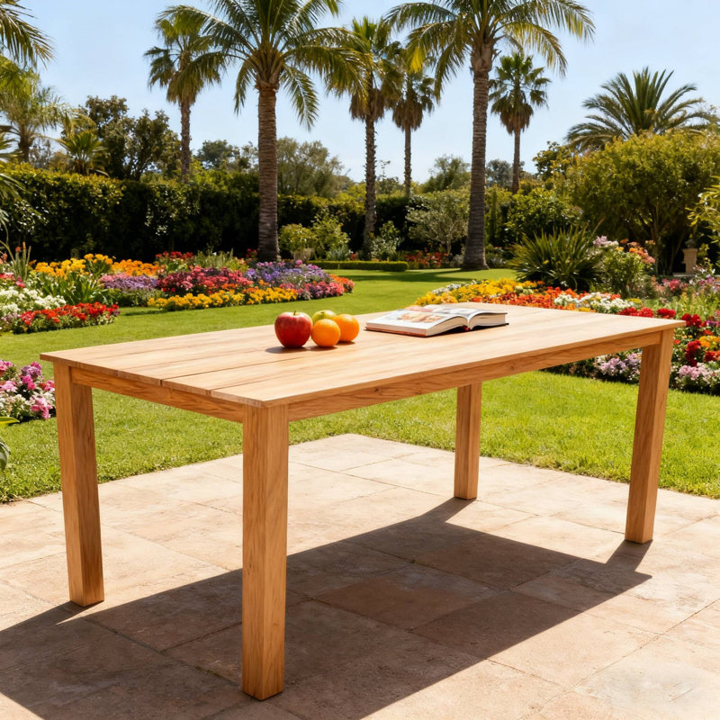 Wood-Textured Dining Table, Patio Table, Teak