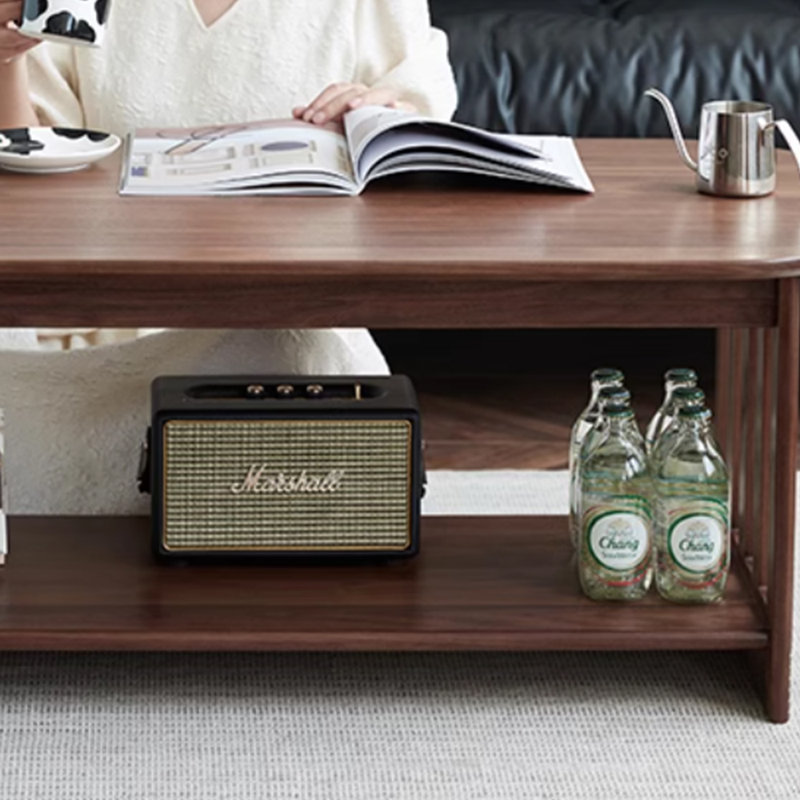 Table basse en bois massif de style rétro minimaliste