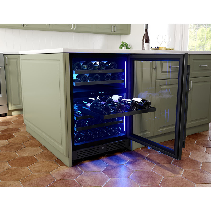 Zephyr Presrv 24" 45-Bottle Dual Zone Wine Cooler, Black