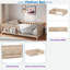 Lit plateforme en bois avec garde-corps et tablettes de rangement-1685655501