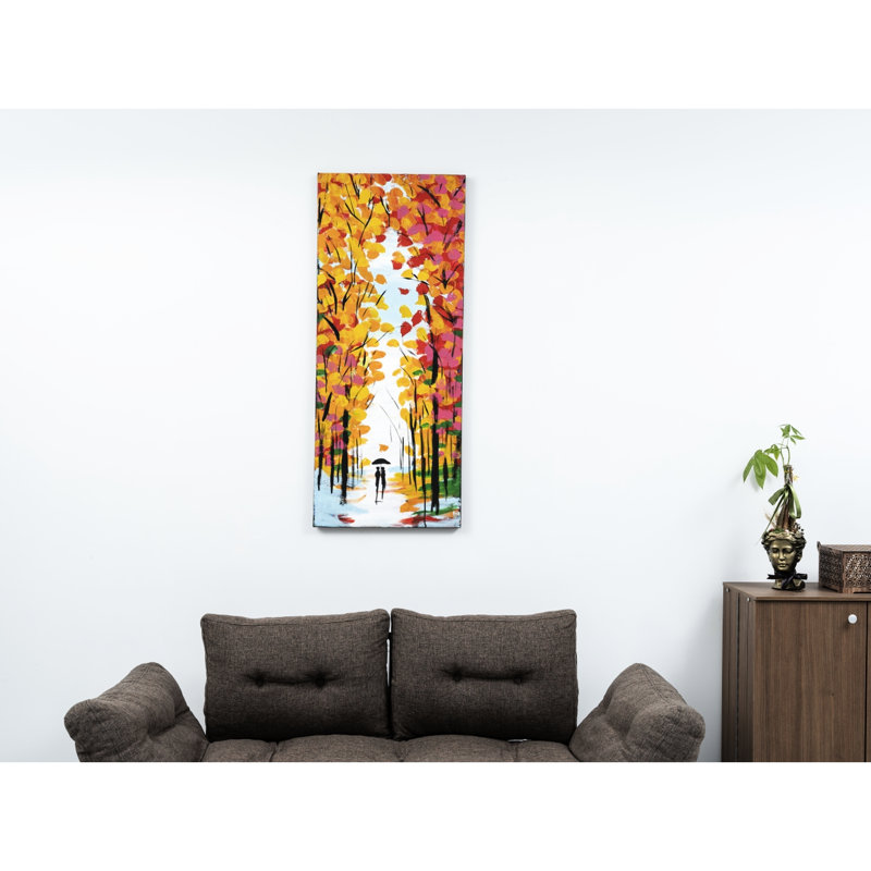 Sans cadre 47 po x 19 po Toile peinte à la main orange - charme de printemps 47,02 po 19,39, art mural