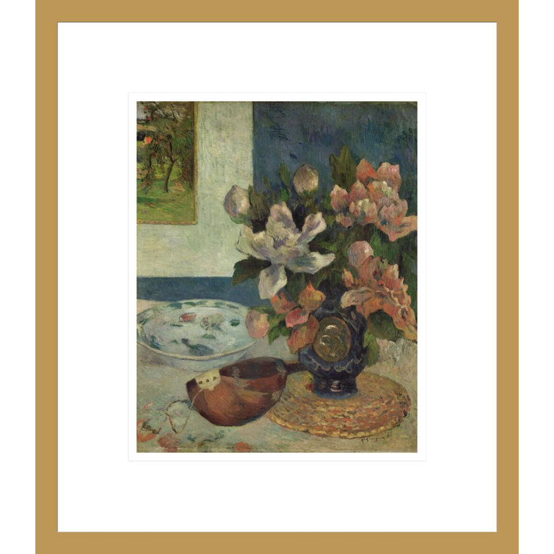 Nature morte avec une mandoline par Paul Gauguin - Estampe numérique encadrée, H 15,76 po x l 13,75 po