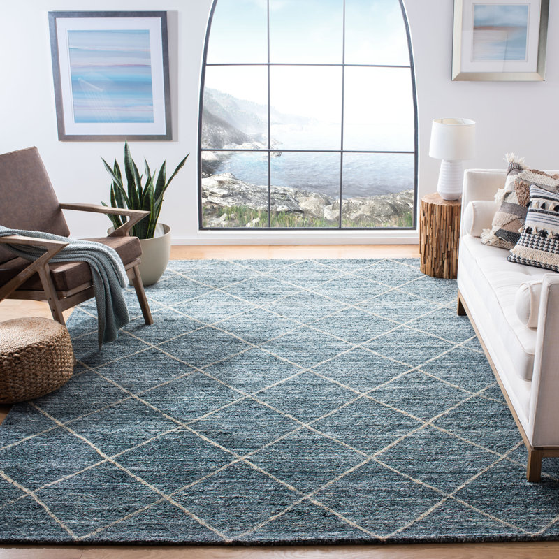 Moniz Hand Tufted Wool Geometric Rug, Rectangle 8' x 10'