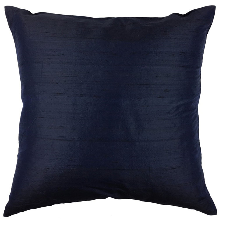 Coussin en soie Silk Feathers, Bleu marine