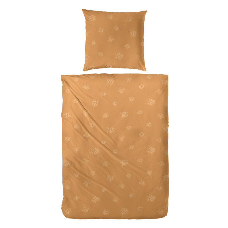 Cotton 144 TC Duvet Cover Set, Single - 1 Pillowcase (80 x 80 cm), Orange