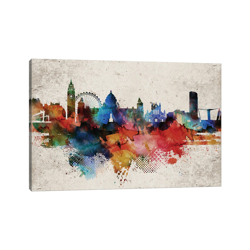 Belfast Abstract by WallDecorAddict - Wrapped Canvas Print, 20.32 cm H x 30.48 cm W