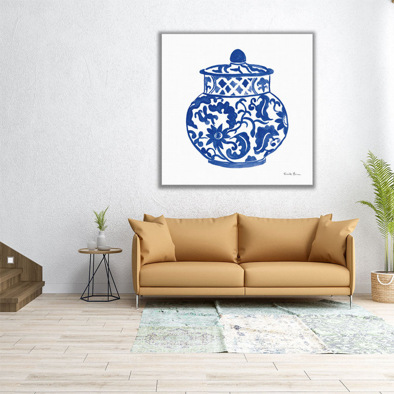 Chinoiserie II - reproduction d'art sur toile, H 12 po x l 12 po