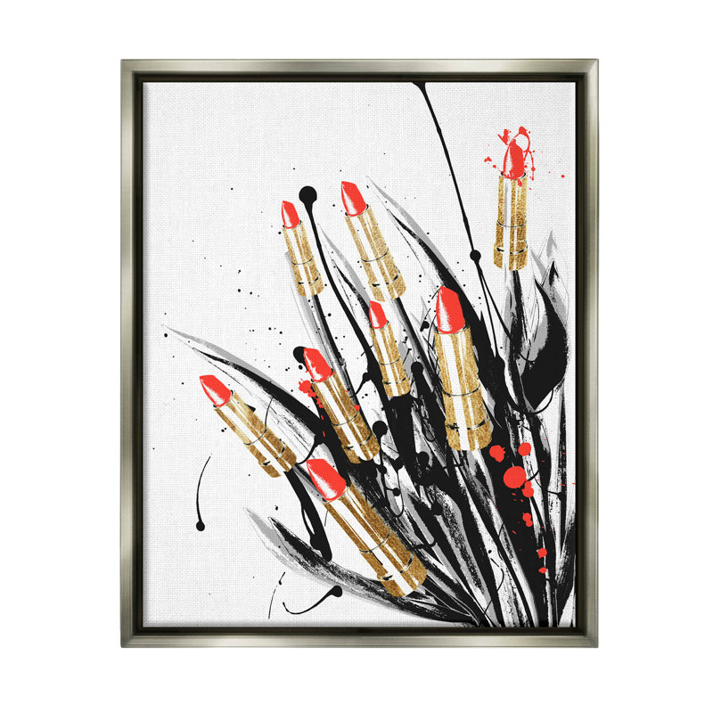 Rouge à lèvres moderne, formes abstraites, estampe numérique par Lil 'Rue, H 21 po x l 17 po x P 1,7 po