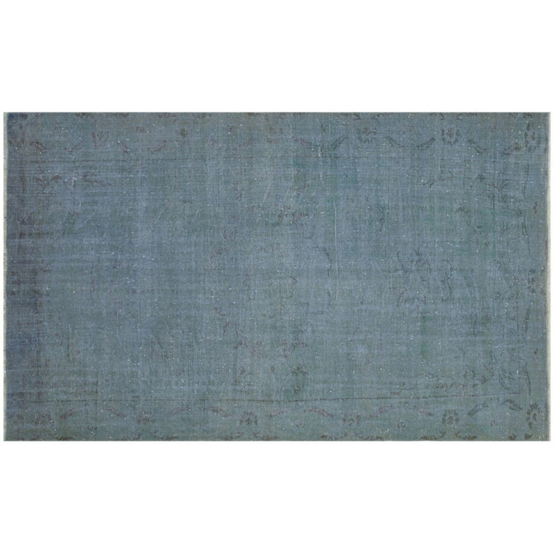 Tapis oriental bleu turc en laine noué à la main