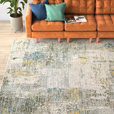 Delia Machine Woven Modern Olive Area Rug