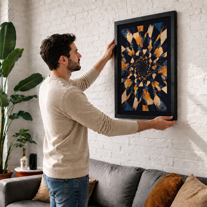 Spiral Descent Geometric - Framed Print, Unframed, A1 - 84.1 x 59.4 cm