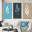 «Minimal Botanicals Single Leaf On Beige», 3 pièces-44073894-44073888